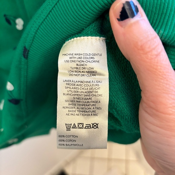 Maeve Kelly Green Sweatshirt with Cherry Pattern - Picture 7 of 8